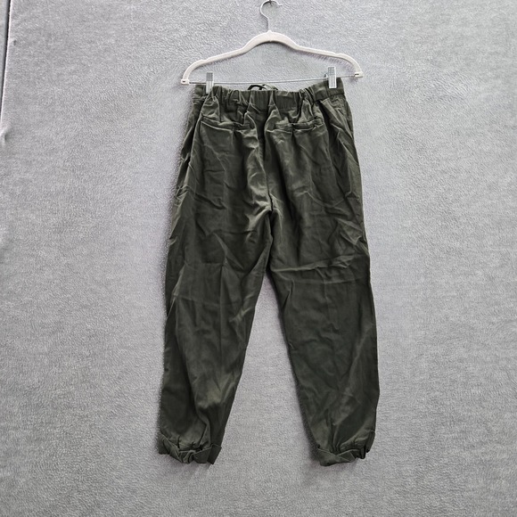 Vince Women Pants Medium Green Cropped Drawstring Pockets High Rise 22 in Inseam - Picture 9 of 12